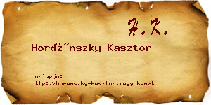 Horánszky Kasztor névjegykártya